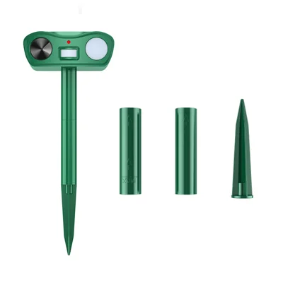 575B 18-60 kHz Répulsif Solaire Sono-Ultrasensible pour Animaux, Capteur PIR Étanche IPX4 avec Lumière Stroboscopique LED - Vert
