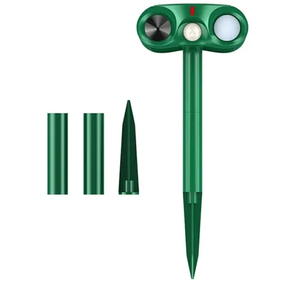 574B PIR Détecteur Solaire Répulsif Ultrasensible 18-60kHz IPX4 Étanche avec Flash LED pour Extérieur - Vert