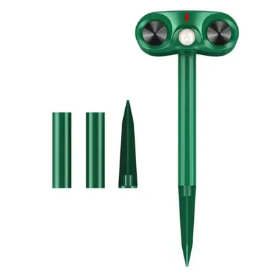 574 Répulsif Solaire Ultrasonique pour Animaux, Étanchéité IPX4, Capteur de Mouvement PIR pour Extérieur - Vert
