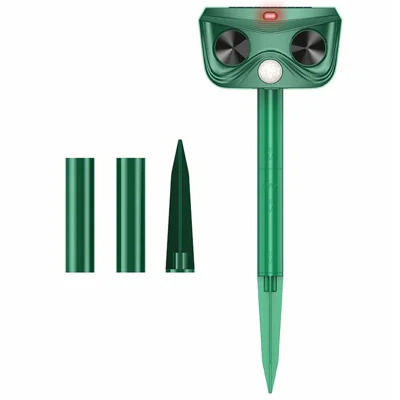 Répulsif solaire ultrasonore RC-562, étanche IPX4, capteur PIR 110 degrés pour ferme, jardin extérieur - Vert