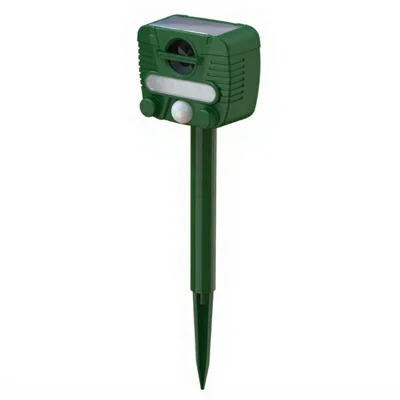 Répulsif solaire ultrasonique RC-549, capteur PIR étanche IPX4, stroboscope LED, pour extérieur - Vert