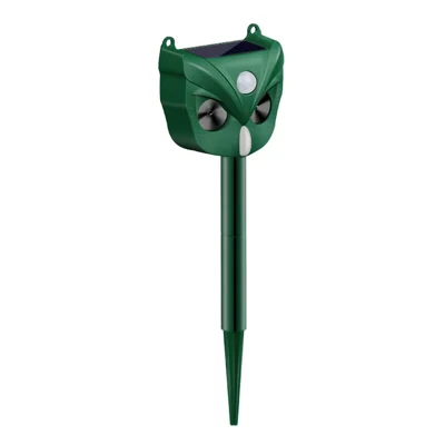 RC-546 Outdoor Solar Animal Repeller Ultrasonic PIR Motion Sensor 5 Modes 120dB Alarm LED Flash IPX4 Waterproof - Green