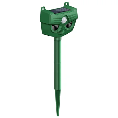 Répulsif Solaire Ultrasonique pour Animaux RC-545, Détection PIR 110°, Alarme 120 dB, Étanche IPX4 pour Extérieur - Vert