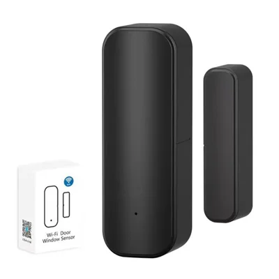 90080 WiFi Smart Door Sensor Tuya APP Remote Control Alexa Voice Control Anti-Theft Alarm for Home Hotel Security - Black