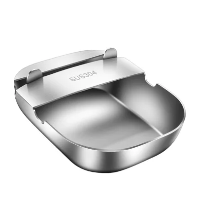 304 Stainless Steel Spoon Rest Pot Lid Holder Multi-function Kitchen Utensil Organizer - Silver