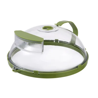 Microwave Splatter Cover with Water Steamer Handle Plastic Dish Bowl Plate Serving Lid