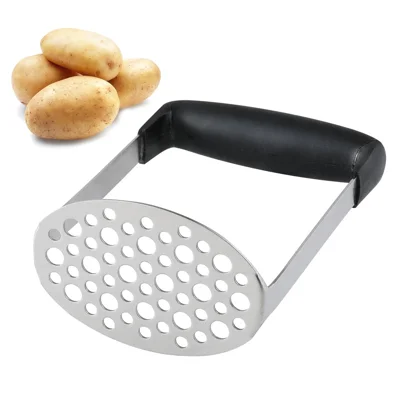 Stainless Steel Potato Masher Manual Food Ricer Fruit Vegetable Press Crusher Kitchen Gadget ( BPA Free , No FDA )