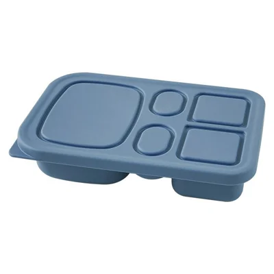 Food Grade Silicone Dipping Sauce Container Microwave Safe Lunch Box for Travel (FDA Certified, BPA-Free) - Blue