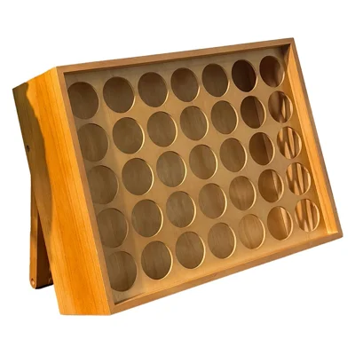 40x30x13 cm træ krydderirack med 35 felter, skrivebords- og vægholder