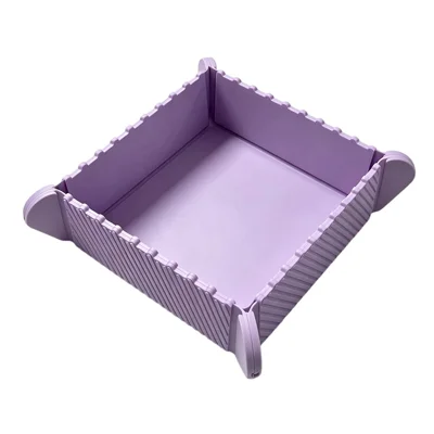 Boîte de rangement pliable en silicone, tapis anti-dérapant résistant à la chaleur pour table à manger, cuisine (sans certification FDA, sans BPA) - Violet