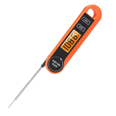 Termómetro Digital para Alimentos YZ6021, IPX5 à Prova d'Água, Sonda em Aço Inoxidável 304, Leitura Rápida, Termómetro para Carne para Fornear e Grelhar (Sem BPA, Sem FDA) - Laranja
