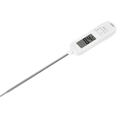 B0713 Termómetro Digital con Sonda, Lectura Rápida en 5s, Pantalla LCD, Función HOLD para Barbacoa, Hornear, A la Parrilla (Sin BPA, Sin FDA) - Blanco