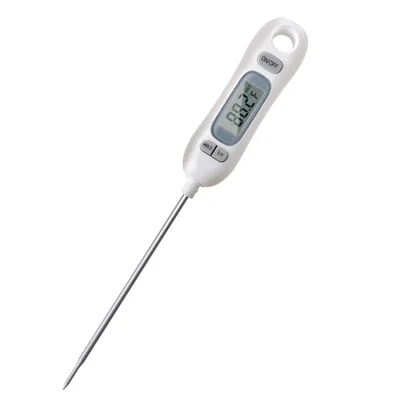 Termómetro Digital B0607S con Sonda de Acero Inoxidable 304 Impermeable IPX6 y Pantalla con Luz de Fondo para Cocina BBQ Repostería (Sin BPA, Sin FDA) - Blanco