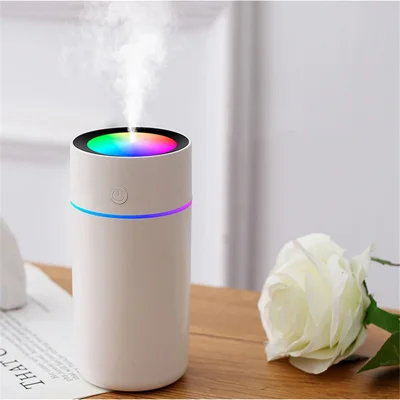 L05 Colorful Atmosphere Light Car Humidifier Air Purification Multi-function Mini Humidifier USB Powered - White
