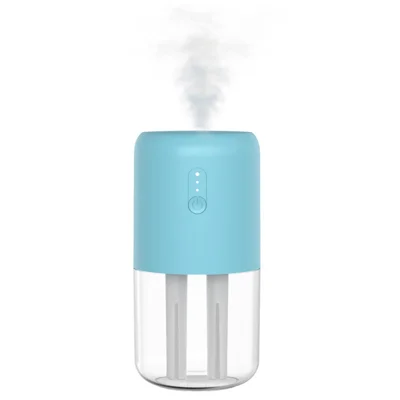 823 Home Humidifier Mini Size 280ml Dual Spray Nozzles Cool Mist Humidifier Quiet Desktop Humidifier with Light - Blue