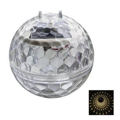Solar Floating Pool Globe Light IP65 Waterproof Honeycomb-textured Garden Pond Decoration Lights - Small Size 10cm  /  Warm Yellow Light