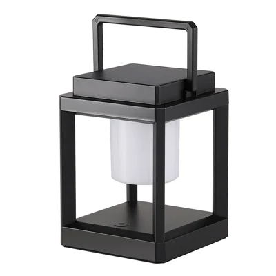 Linterna Portátil para Camping Solar, IP44 Resistente al Agua, LED 3W, 3 Niveles de Brillo por Toque, Carga USB para Exterior - Negro