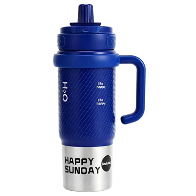 Gobelet 800 ml avec anse, tasse isolée en acier inoxydable 316 avec infuseur à thé pour voiture et voyage (sans FDA, sans BPA) - Bleu