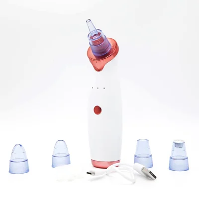 USB Rechargeable Pore Cleanser 3 Suction Levels Blackhead Extractor with 5 Heads Skin Care Tool