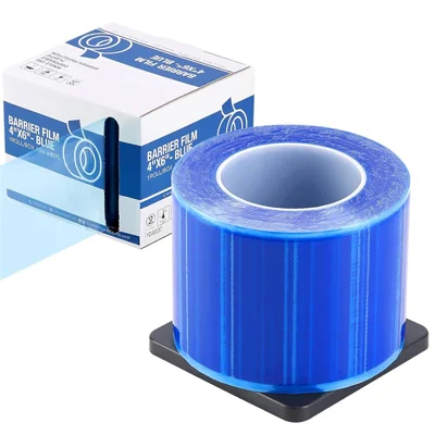 4 x 6 Inch Beschermende Tape Zelfklevende Beschermfolie Tandarts Beschermfolie Rol, 1 Rol / 1200 Vellen - Blauw