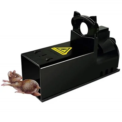 Piège à Souris en Plastique avec Déclencheur Mécanique à Levier, Cage de Capture de Rongeurs - Noir