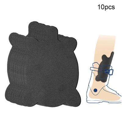 10 pièces de protège-mollets en EVA pour ski, coussin auto-adhésif en mousse, forme d'animaux, protections pour chaussures de ski - Noir