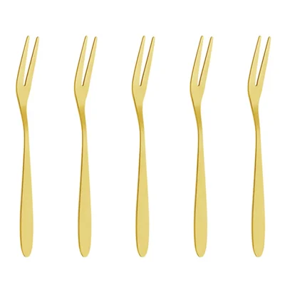 5Pcs / Set Stainless Steel Fork Ice Cream Spoon Kitchen Utensils (BPA Free, No FDA) - Two-Prong Fork