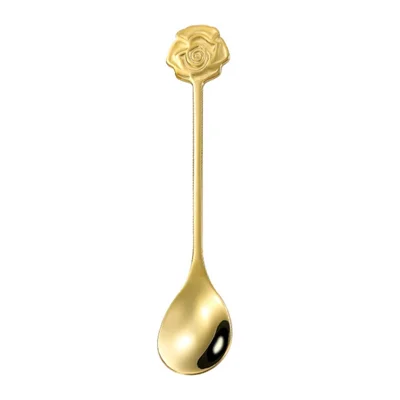 Coffee Tea Stirring Spoon Stainless Steel Dessert Spoon, Gold (BPA Free, No FDA) - Rose