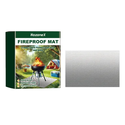 Tappetino Ignifugo Portatile HOZONEX 39x60 Pollici per BBQ, Protezione Impermeabile per Prato Esterno e Piazzale - 39*60 Pollici