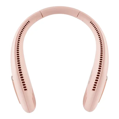 WT-F41 Mini Bladeless Neck Hanging Fan USB Rechargeable Air Cooler Three-Speed Cooling Fan - Pink