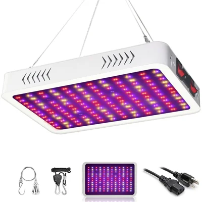 LED Grow Light with Hanging Wire Full Spectrum 288-LED 30W VEG and BLOOM Segmented Growing Lamp for Indoor Plants - Full Spectrum - Full Spectrum / EU Plug