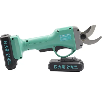 DAGO 21V elektriske beskæringssaks, trådløs genopladelig havedåse, frugtsaks, trægrene, blomstrende buske, trimmer (1 stk batteri) - UK stik