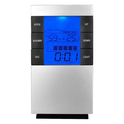 3210 Väderprognos Kreativ Hem Bakgrundsbelysning Elektronisk Klocka Termometer Hygrometer Väckarklocka