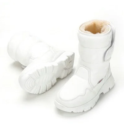 Men's Snow Boots Waterproof Faux Wool Lined Magic Tape Mid-Calf Winter Boots for Outdoor Snow Skiing Commuting - 39