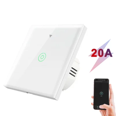 SMATRUL TMR01-20A-EU Tuya Smart Home APP WiFi Touch Switch Light Wall Panel DIY Relay Module Timer Socket - White