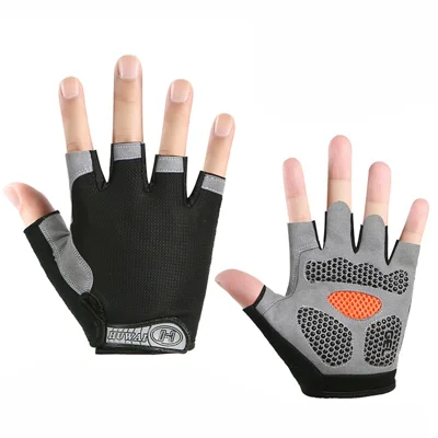 One Pair Half-Finger Gloves Mountain Bike Motorcycle Riding Off-Road Gloves - Black/Size: M