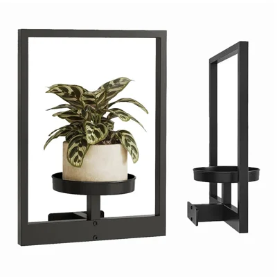 Plant Pot Shelf Indoor Outdoor Wall Mounted Decorative Flower Rack Iron Display Stand