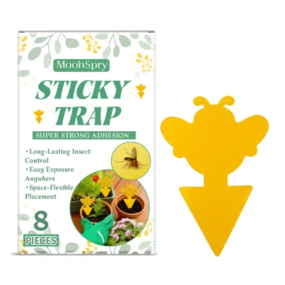MOONSPRY 8 pièces, piège collant double face, attrape-insectes, adhésif fort, contrôle des ravageurs pour plantes d'intérieur - 8 pièces