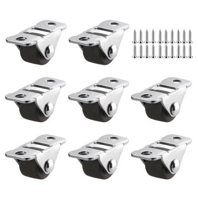 8Pcs / Set 0.5 Inch Kick Drawer Pulley Silent Directional Wheel Furniture Roller - Brown / TPE Rubber