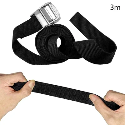 25mm Cargo Lashing PP Webbing Luggage Strap with Zinc Alloy Buckle, Length: 3m