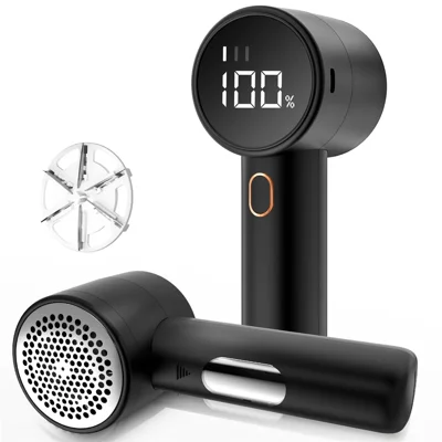 Q20 3-speed Rechargeable Fabric Shaver Electric Lint Remover with LED Display - Black