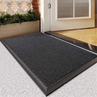 80x120cm Anti-Slip Entrance Door Mat Elastic Polyester Carpet for Entryway Floor Rug - Grey