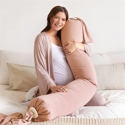 Adjustable Shaping Cushion for Side Sleeping Pregnancy Pillow for Back / Legs / Belly Support - Pink