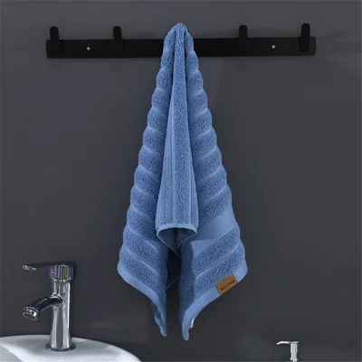 34x74cm Cotton Washcloths Hotel Spa Bathroom Highly Absorbent Face Towel - Blue