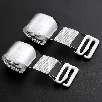 1.5cm Width 1 Pair Traceless Invisible Bra Shoulder Straps Non-Slip TPU Underwear Bra Straps - Transparent