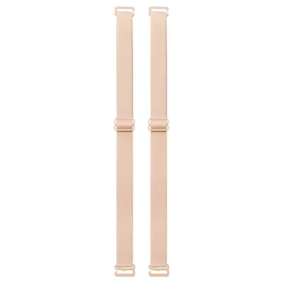 1 Pair Bra Straps Removable Metal Hook Elastic Bra Shoulder Strap, 1.2cm Width - Nude