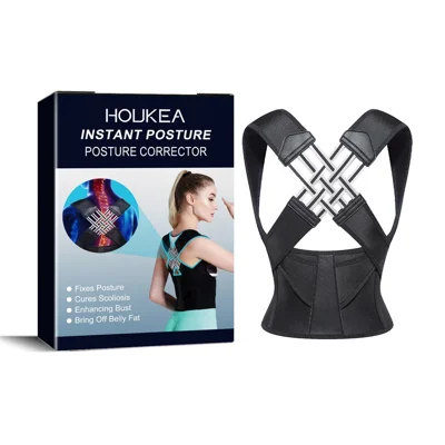 HOUKEA HKB04-A001-1-BU1 Back Support Posture Corrector Adjustable Kids Adult Hunchback Correction Belt