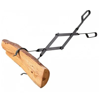 Indoor Outdoor Firewood Steel Tong Foldable Fireplace Fireproof Firewood Clamp Tool