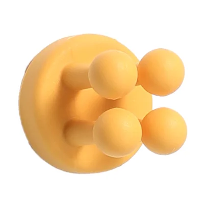Silicone Wall Hook for Bathroom Kitchen Drill Free Toothbrush Razor Holder Adhesive Hanger - Ginger Yellow
