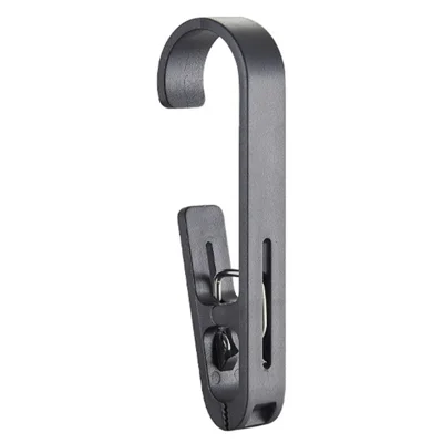 Multi-Purpose A-Shaped Hanging Hook Kitchen Bathroom Towel Glove Hanger Spring Clip - Black